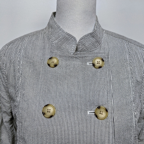 Women's Petite Dockers Coat  Pin Stripe Sz L - Picture 3 of 8